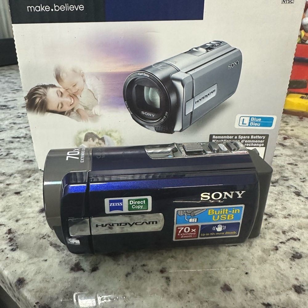 Sony Handycam Camcorder in Blue and Black Finish